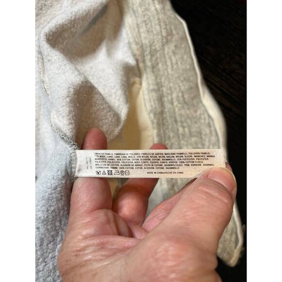 Anthropologie Saturday Sunday Wool Blend Full Zip Hooded  Patchwork Jacket - Picture 4 of 8